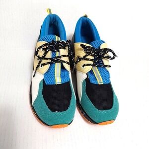 La Sheelah Womens Size 7 Colorblock Lace Up Spattered‎ Midsole Fashion Sneakers